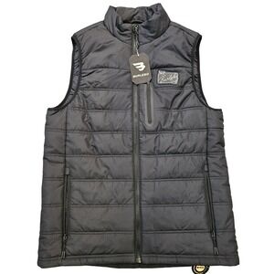 Burlebo Mens Performance Puffer Vest Black Water Resistant Windproof Size M NEW